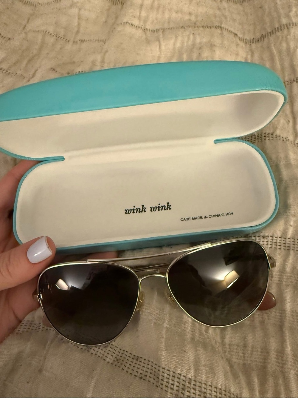 Kate Spade Women's Aviator Sunglasses in Turquoise Case